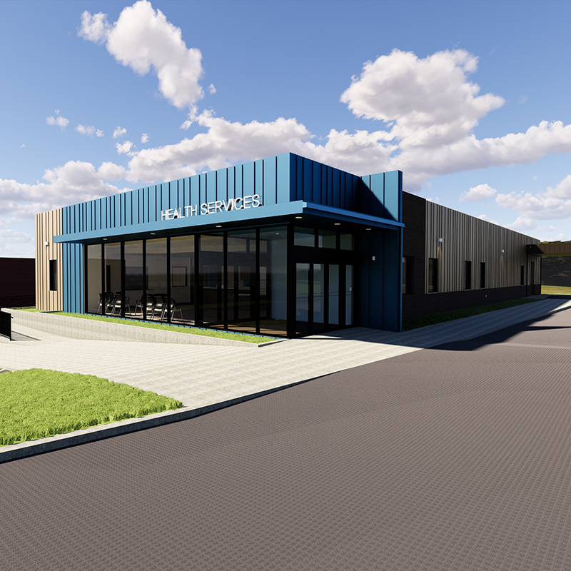 Deaf and Blind School Health Services Building Rendering